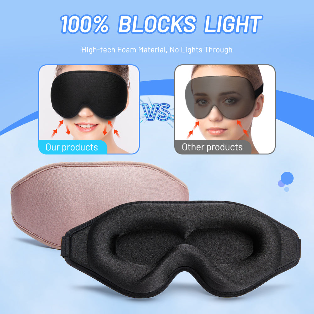 3D Natural Memory Foam Sleep Mask for Comfort by Ovriluxe Enterprises llc