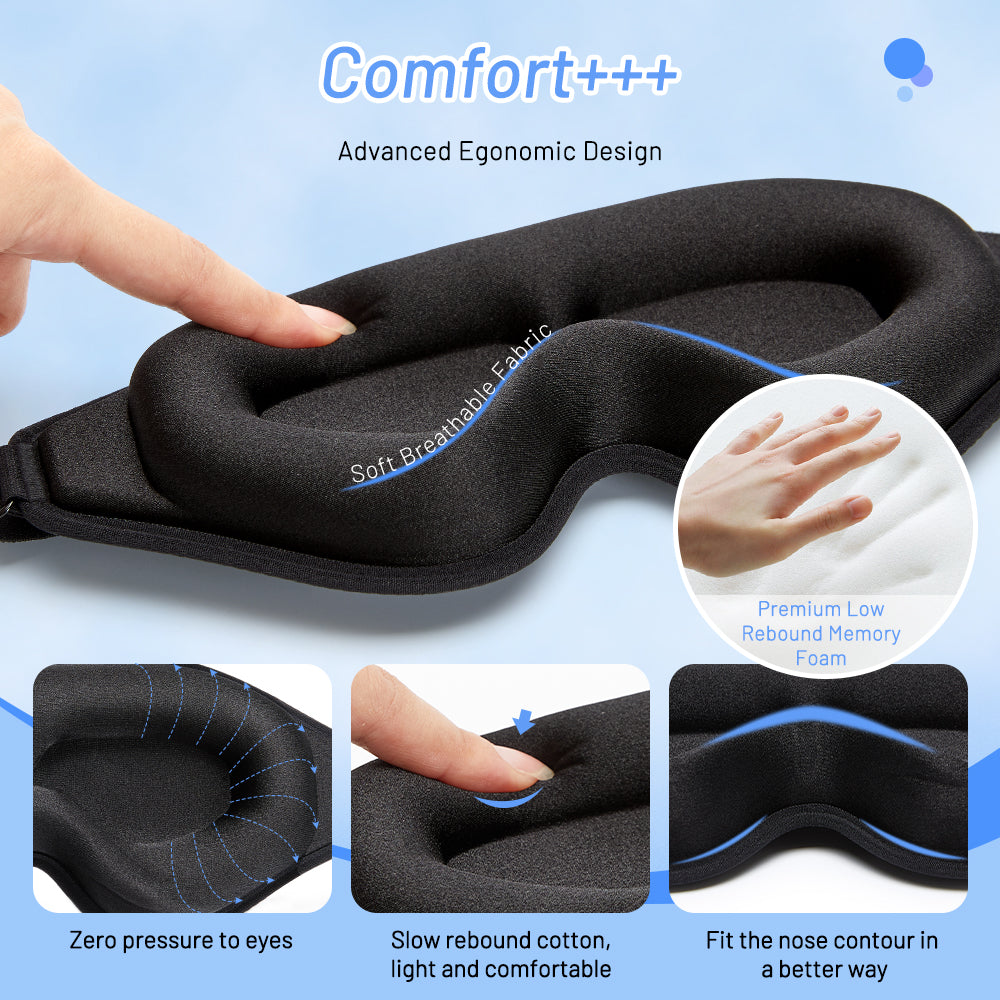 3D Natural Memory Foam Sleep Mask for Comfort by Ovriluxe Enterprises llc