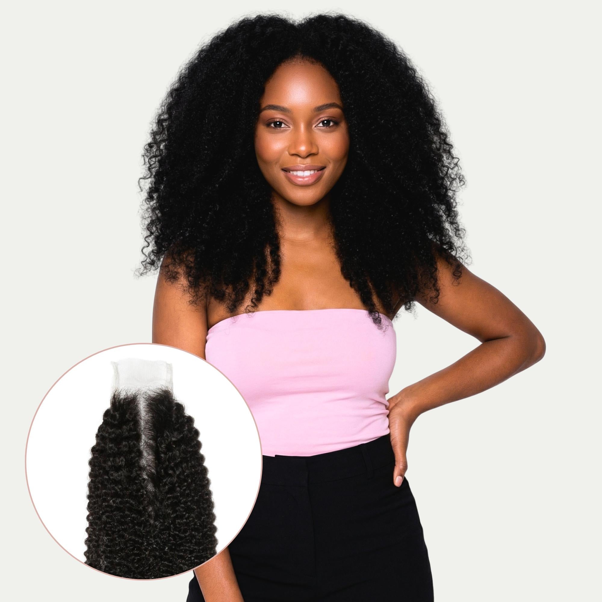 Afro Kinky 2x6 Transparent Lace Human Hair Closure by Private Label