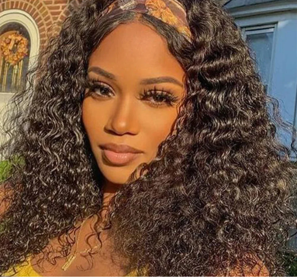 180% Density Jerry Curly Headband Wig | Glueless Brazilian Remy Human Hair by Luxegan