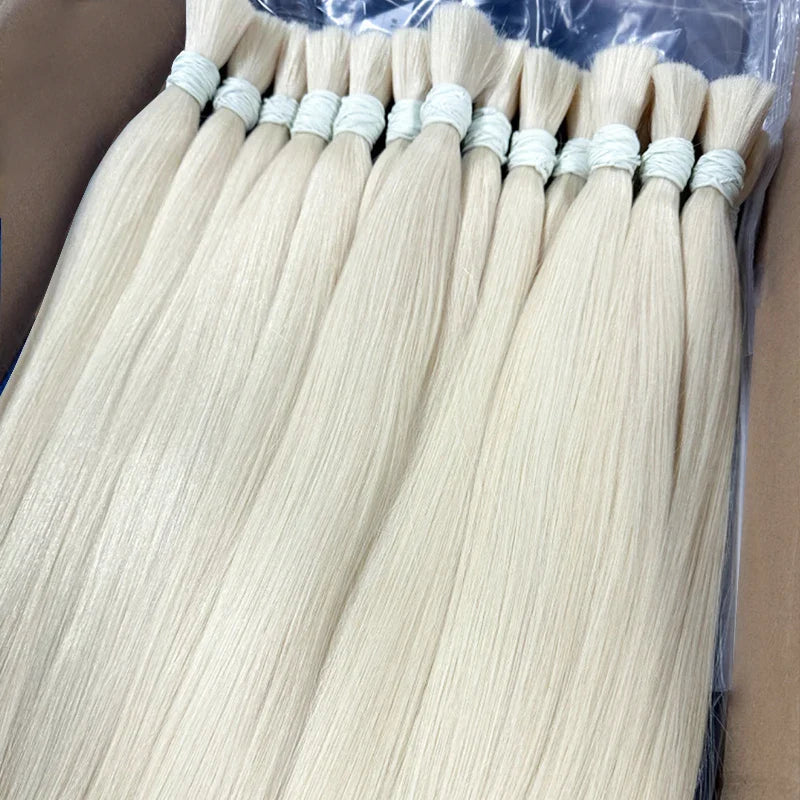 613 Human Hair Bulk | No Weft | Brazilian Remy Hair | Honey Blonde | For Braiding & Extensions by Luxegan