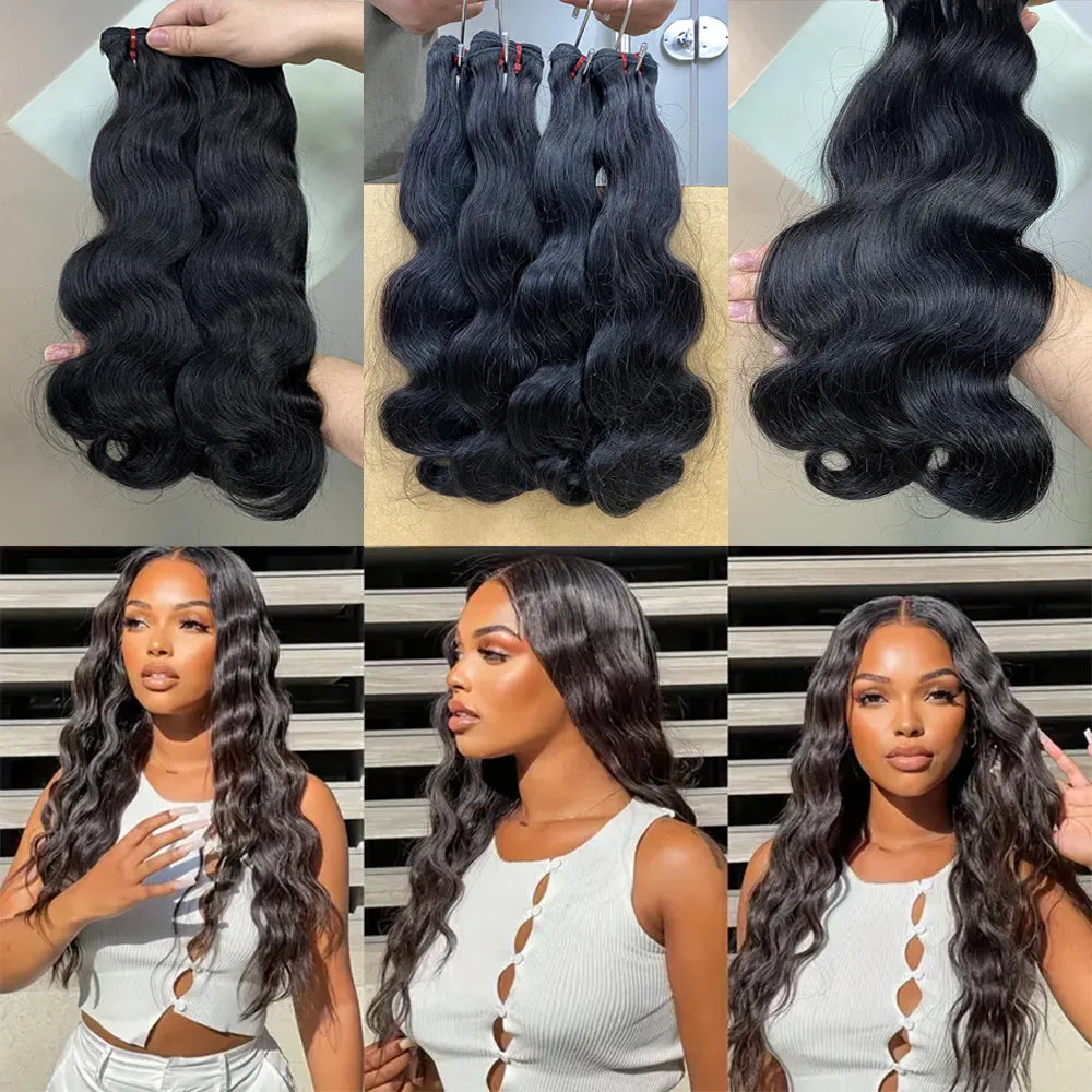 15A Double Drawn Body Wave Vietnamese Raw Hair Bundles | 18 20 22 Inch Human Hair Extensions | Virgin Hair Weave by Luxegan