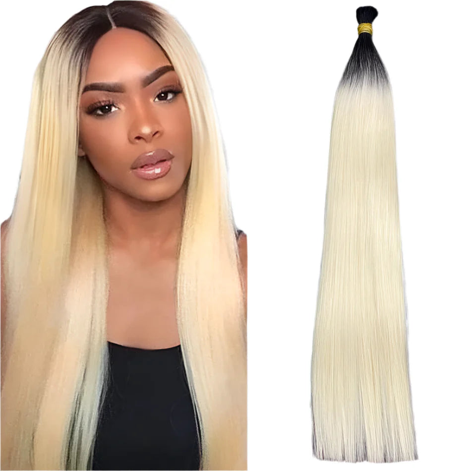 613 Human Hair Bulk | No Weft | Brazilian Remy Hair | Honey Blonde | For Braiding & Extensions by Luxegan