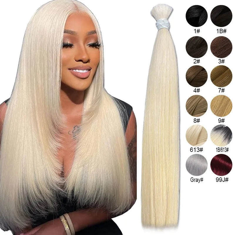 613 Human Hair Bulk | No Weft | Brazilian Remy Hair | Honey Blonde | For Braiding & Extensions by Luxegan