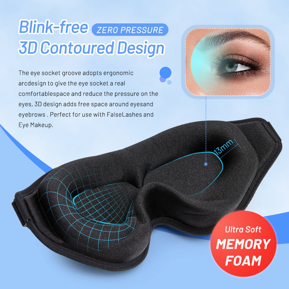 3D Natural Memory Foam Sleep Mask for Comfort by Ovriluxe Enterprises llc